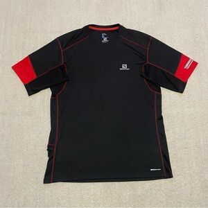 Salomon Black T-Shirt with Red Highlights